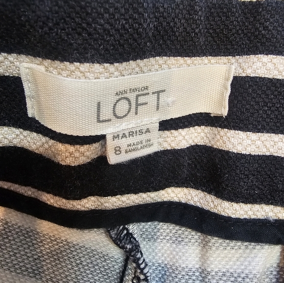 SALE-Loft Marisa women's charcoal and white stripped ankle pants size 6 - Picture 5 of 11
